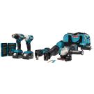 Makita DLX5068TX1 18 V Combiset para atornillar (impacto), taladrar, amolar y serrar y con multiherramienta